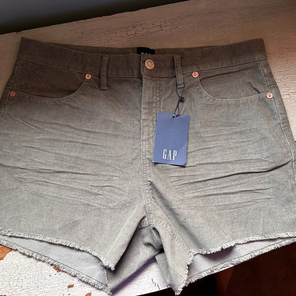 NWT-Gap Corduroy Shorts-Sage, Size 10